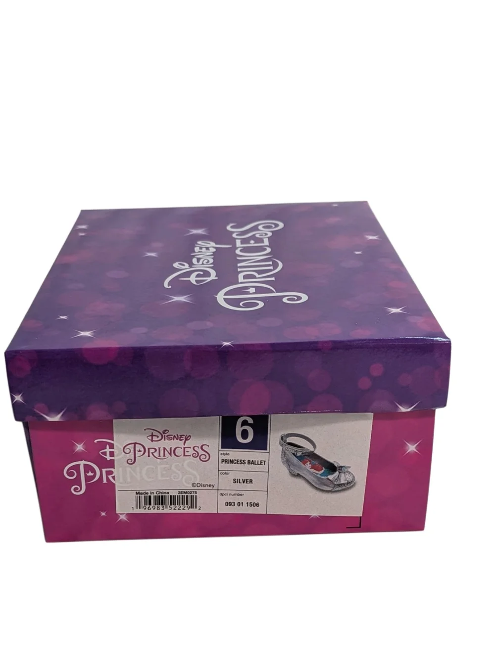 Disney Princess Ariel Silver Glitter Ballet Heels Toddler Girls Size 6 NWT Box